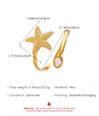 【17】Adjustable Gold Starfish Pearl Arm Cuff Bracelet