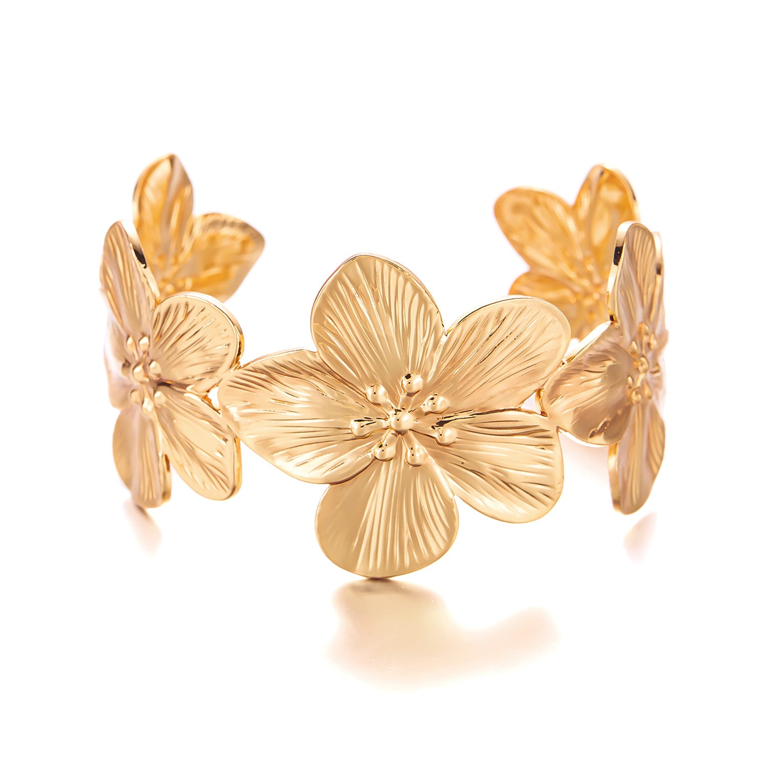 【40】Golden Bloom Cuff Bracelet