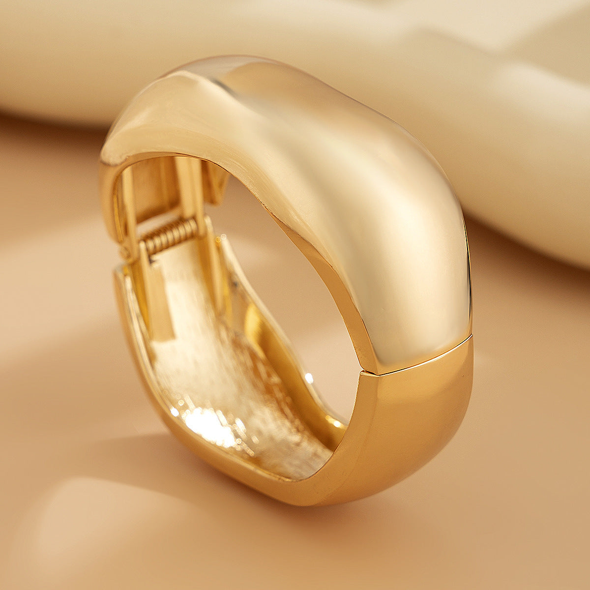 【41】Polished Gold Wave Adjustable Cuff Bracelet