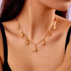Beach Vacation Gold Pendant Necklace