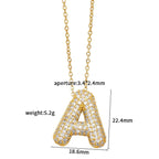 【16】Personalized 14K Gold Bubble Letter Necklace Pendant
