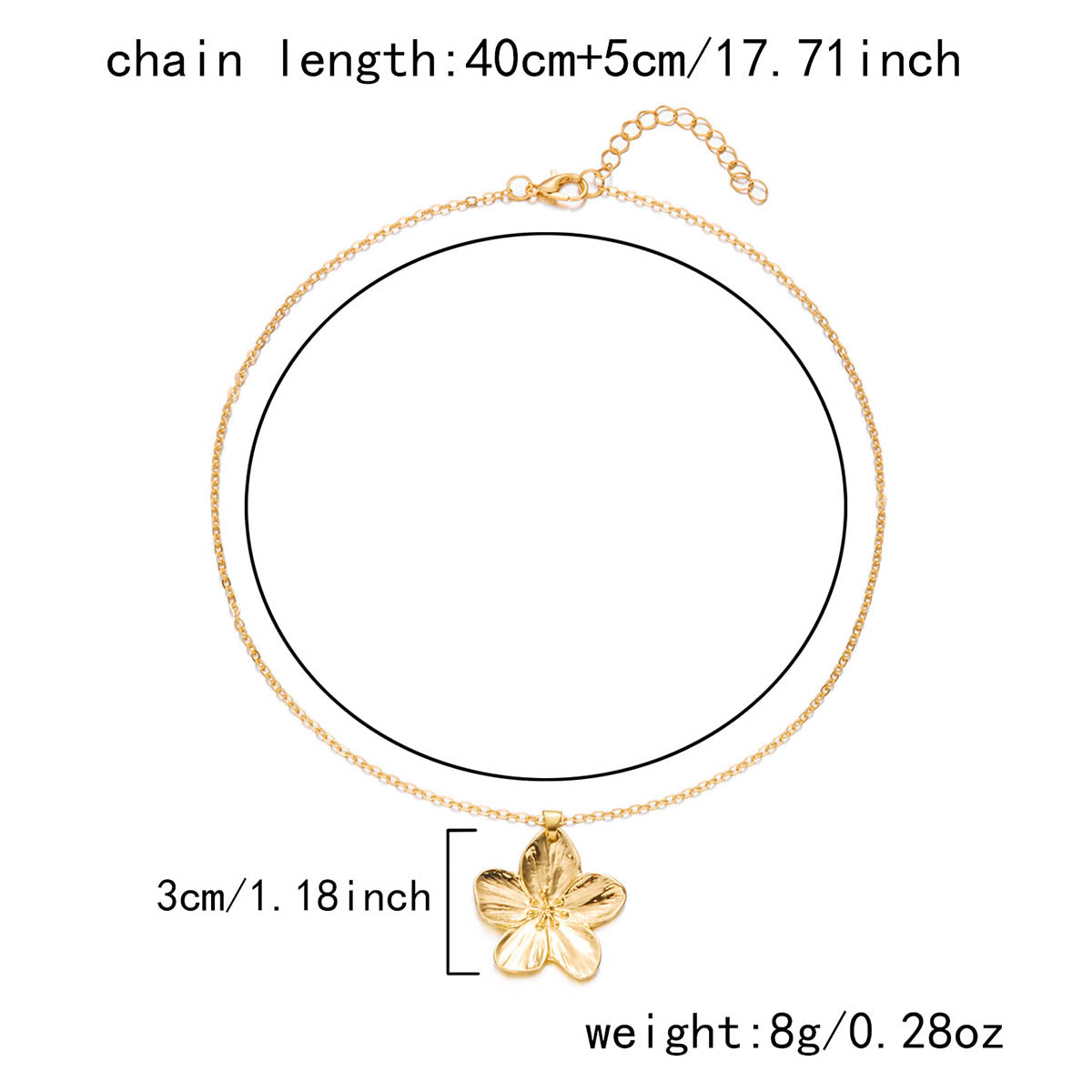 Golden Floral Pendant Necklace