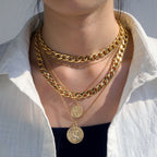 Antique Inspired Layered Medallion Necklace