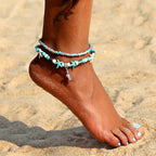 Turquoise Starfish Turtle Anklet