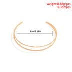 Simple Gold Double-Layer Bangle