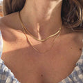 【26】Golden Minimalist Layered Necklace