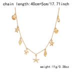 Beach Vacation Gold Pendant Necklace