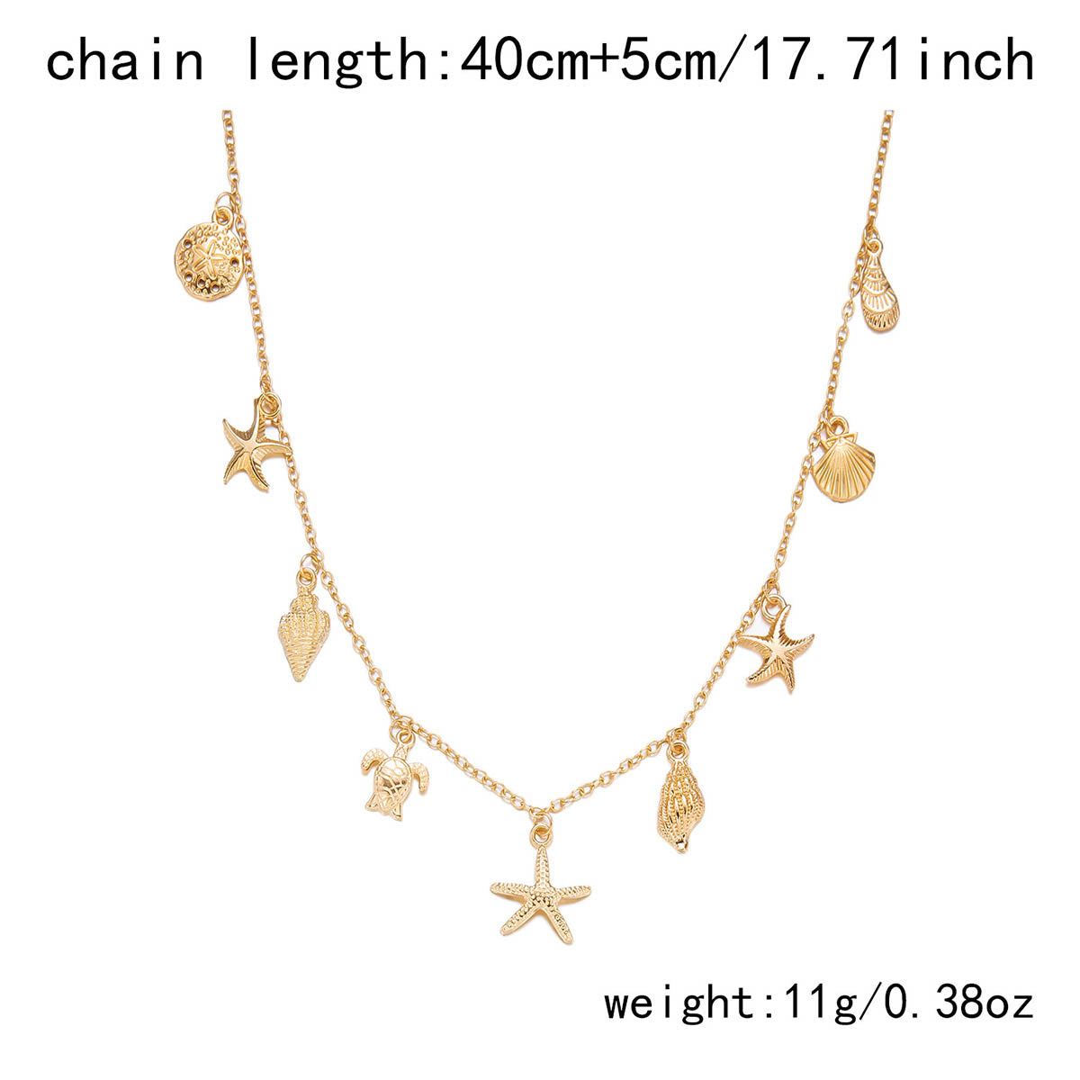 Beach Vacation Gold Pendant Necklace