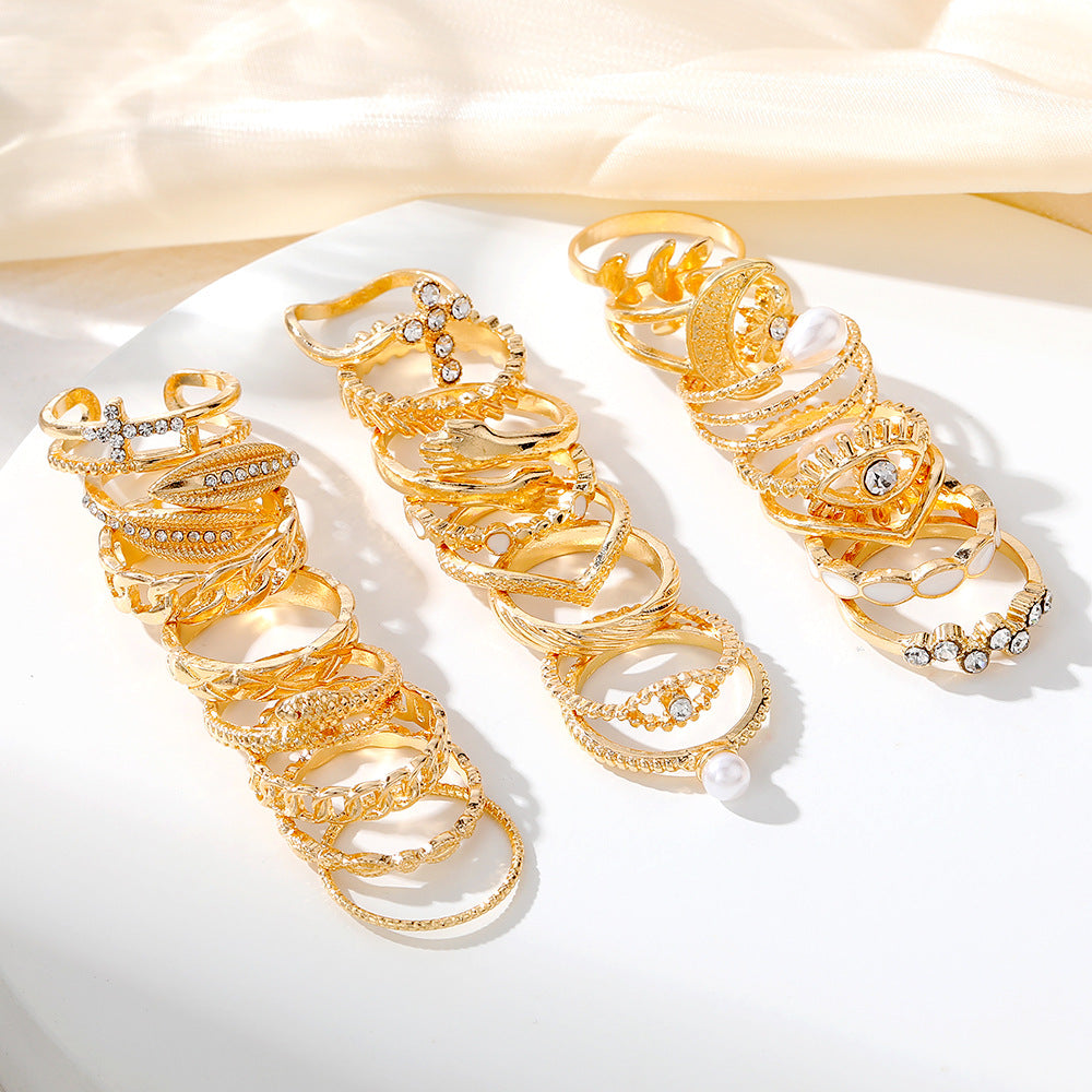 23 Pcs Golden Vintage Ring Set