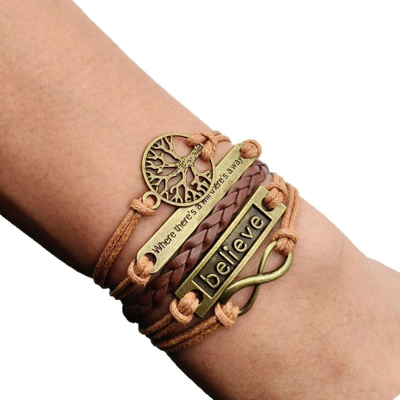 【36】Vintage Handwoven Leather Bracelet