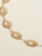 Bohemian Gold Pearl-Inlaid Openwork Body Chain