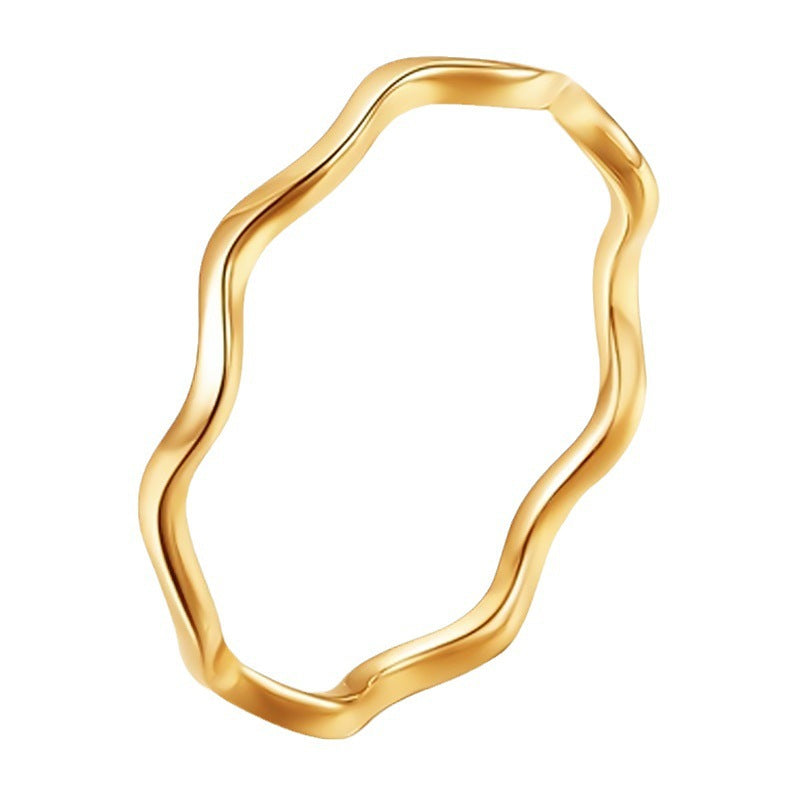 Minimalist Wave Band Ring