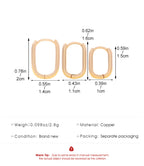 【5】3 Pcs Golden Linear Stud Earrings Set
