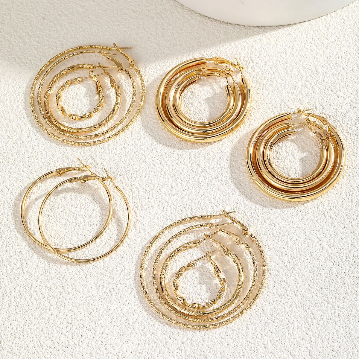 8 Pairs Hoop Earrings Set