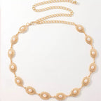 Bohemian Gold Pearl-Inlaid Openwork Body Chain