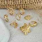 8 Pcs Artistic Gold Open Rings Set
