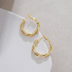 【7】Twisted Aureate Hoop Earrings