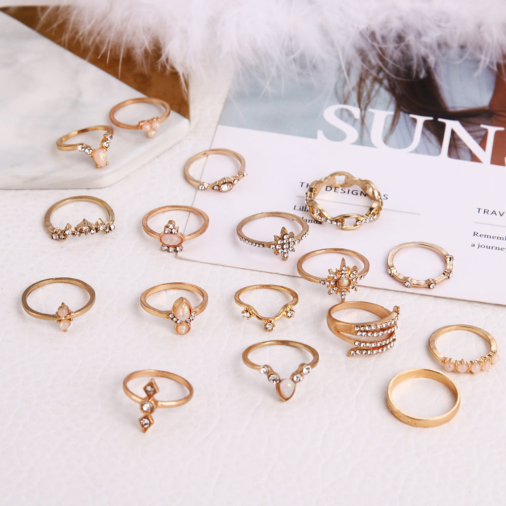 17 Pcs Bohemian-style Vintage Ring Set