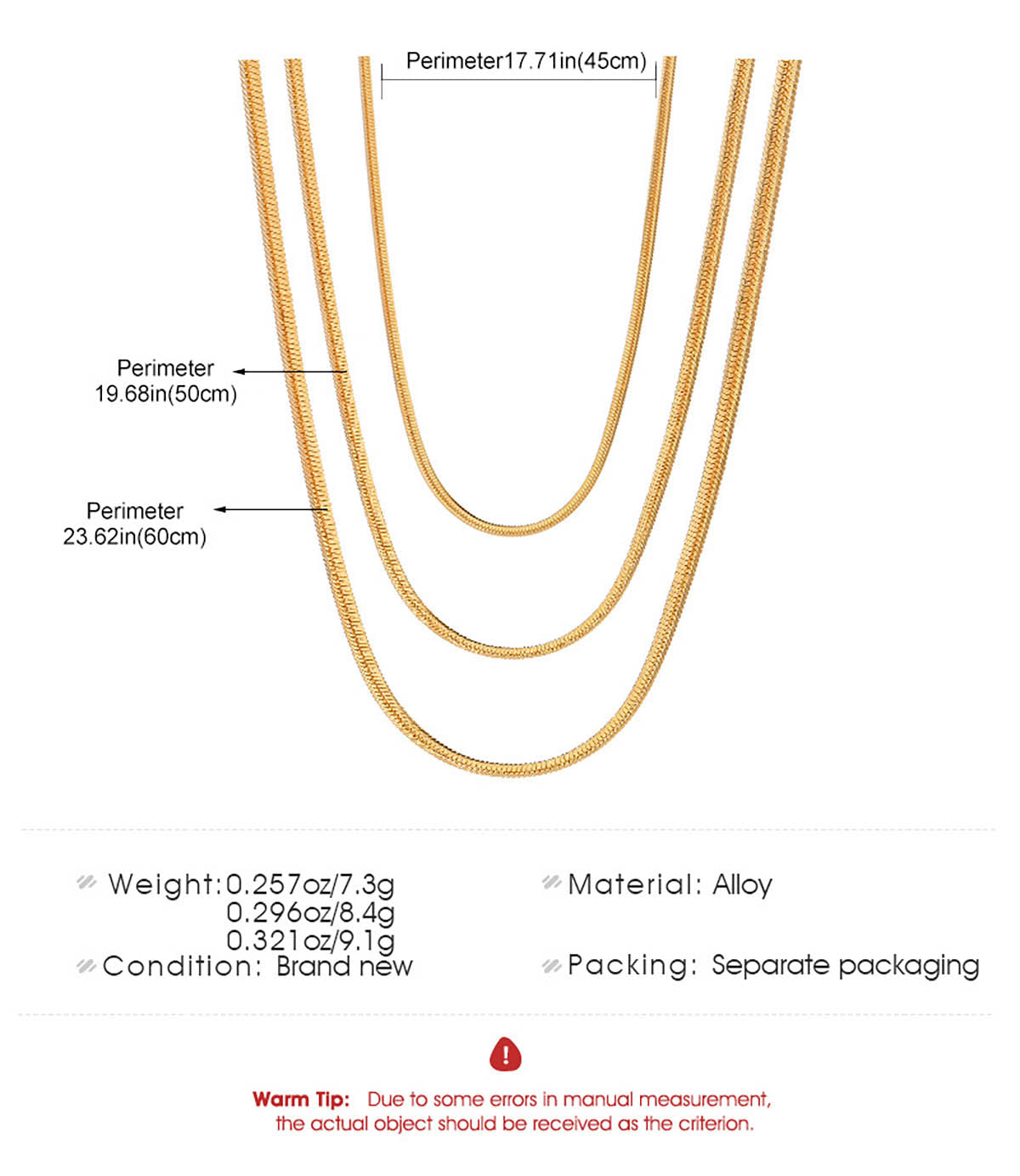 【20】Herringbone Layered Gold Necklace
