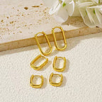 【5】3 Pcs Golden Linear Stud Earrings Set