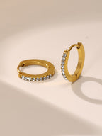 【4】Golden White Zircon Earrings