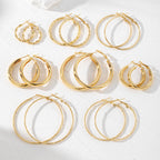 8 Pairs Hoop Earrings Set