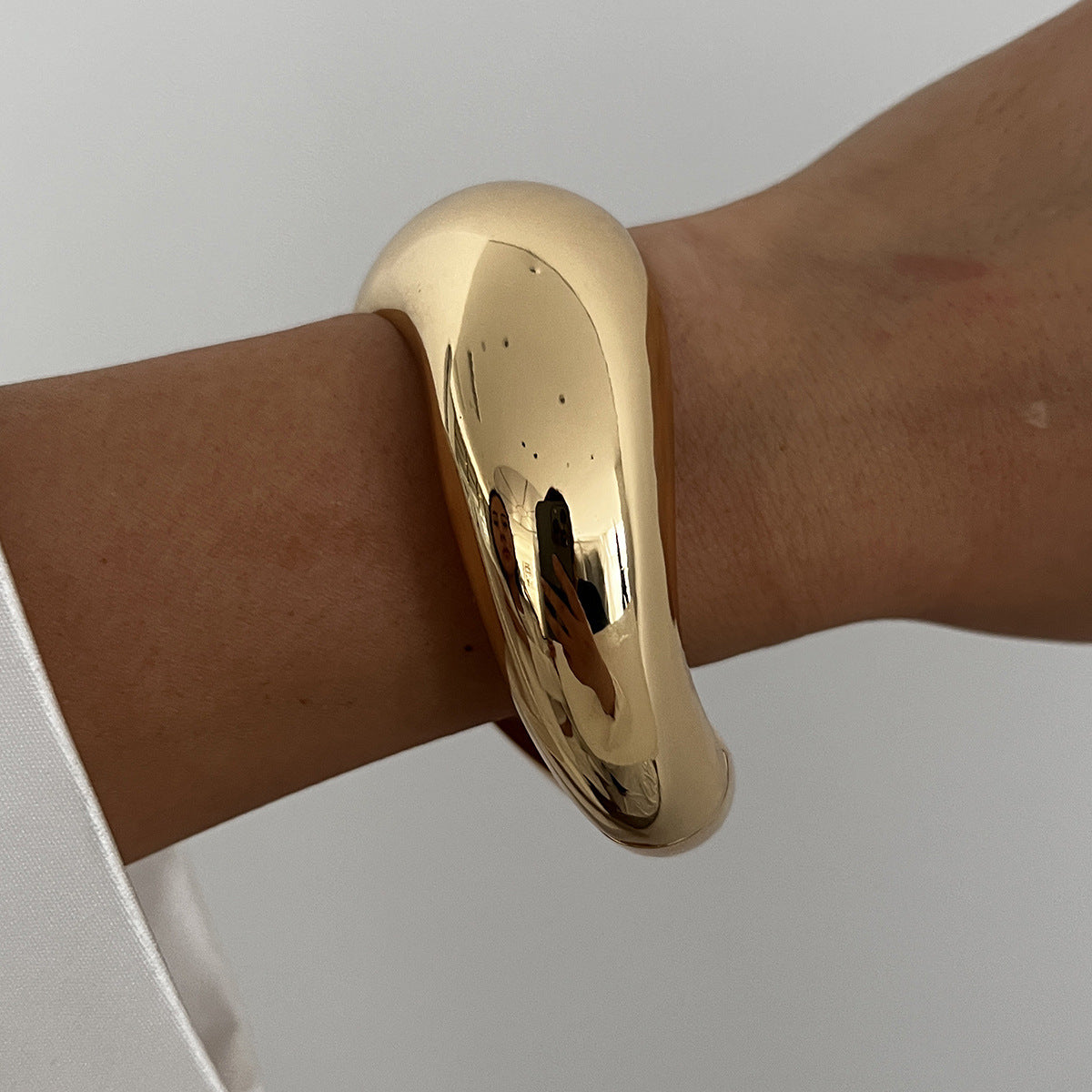 【41】Polished Gold Wave Adjustable Cuff Bracelet