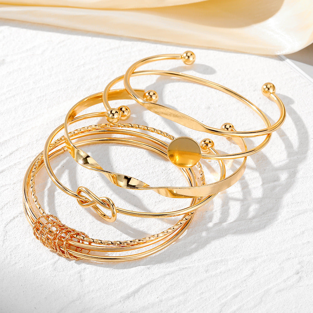 【39】Gilded Twist Bracelet Set