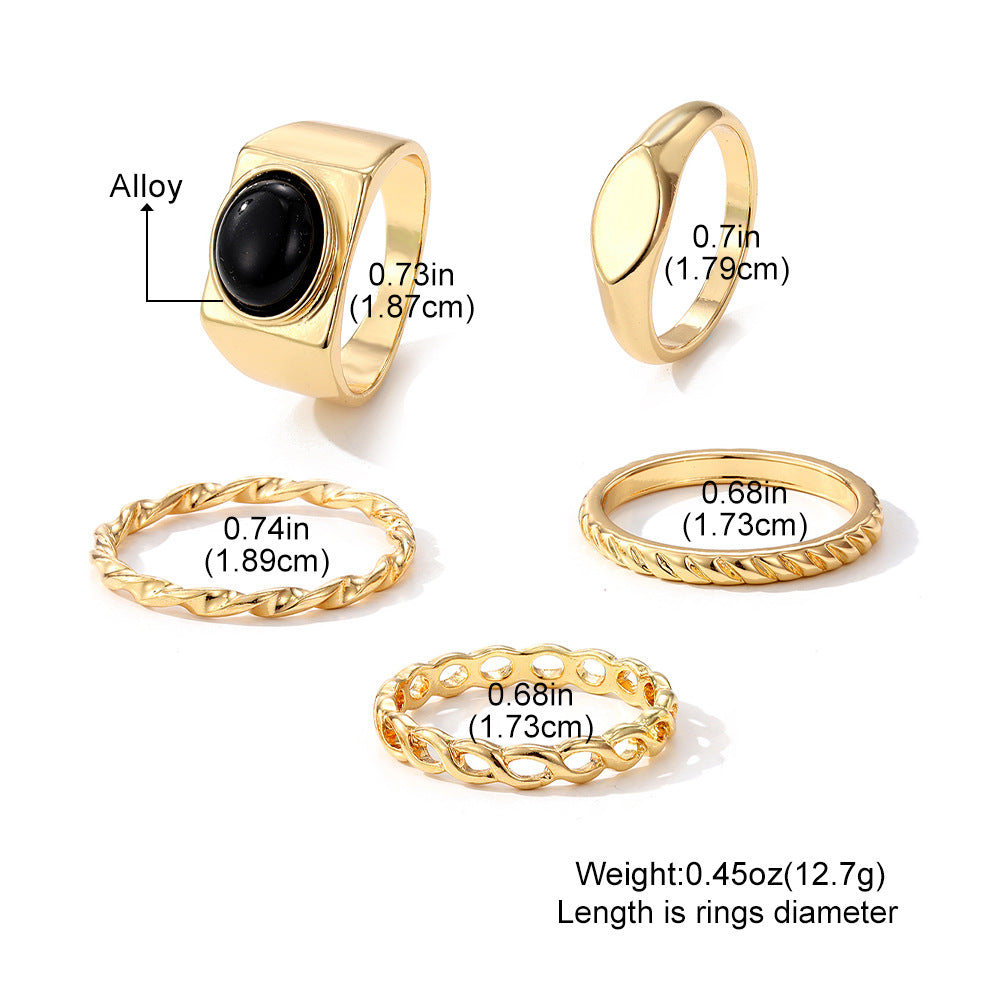 5 Pcs Golden Minimalist Ring Set