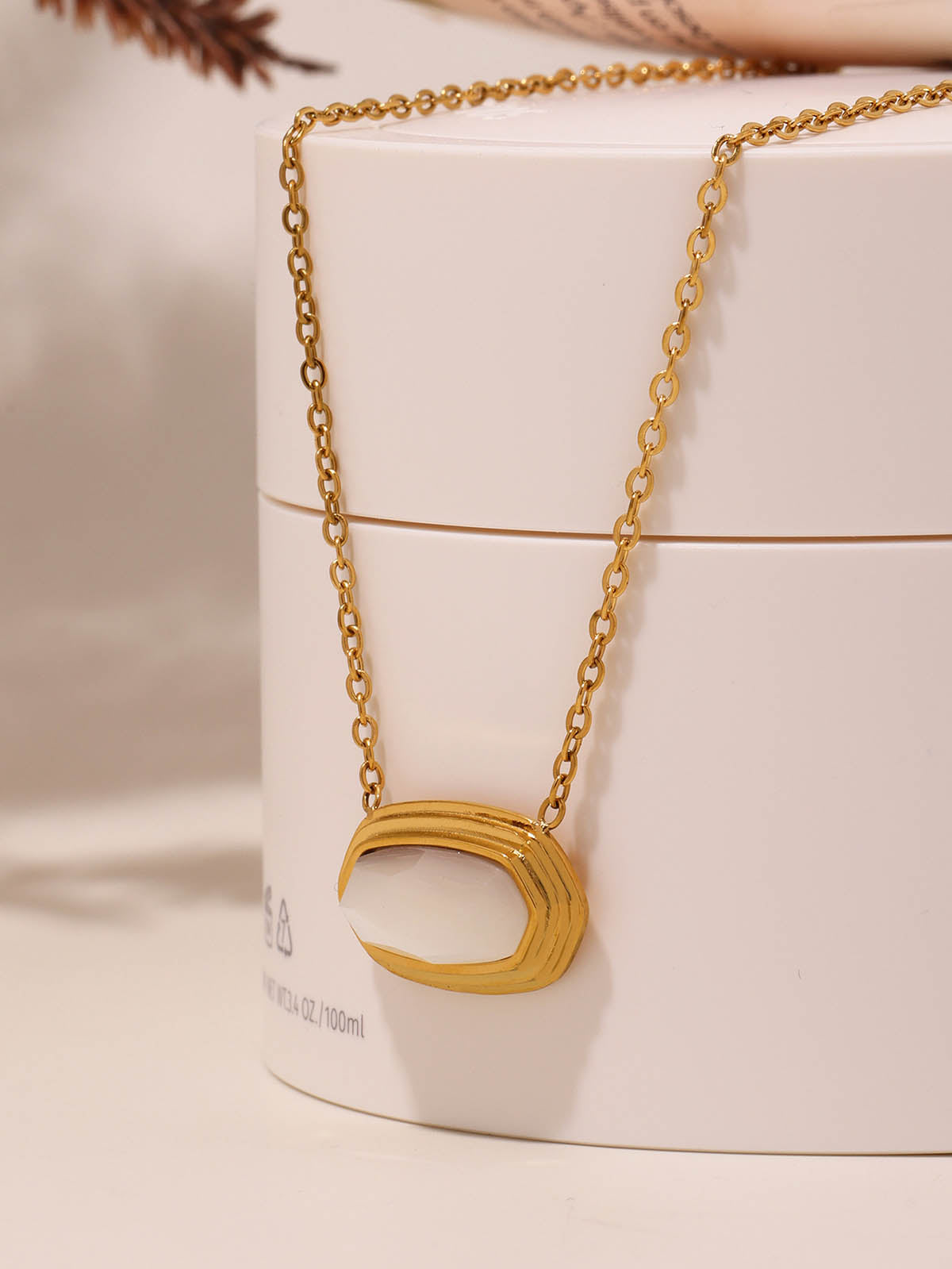 Natural Crystal Pendnat Gold Necklace