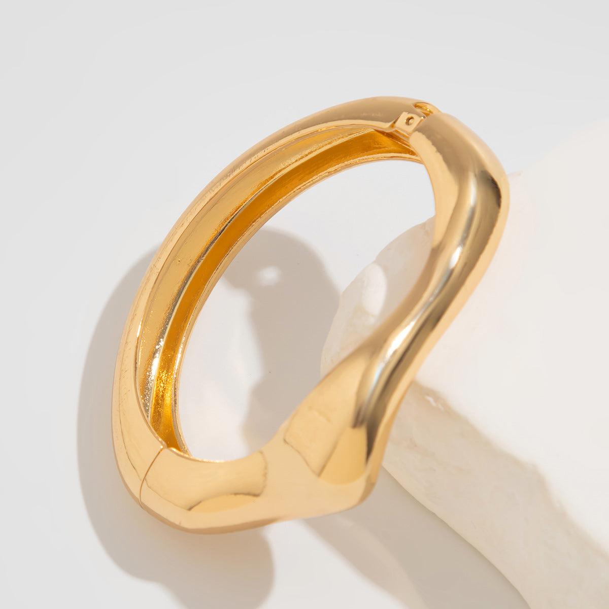 【41】Polished Gold Wave Adjustable Cuff Bracelet