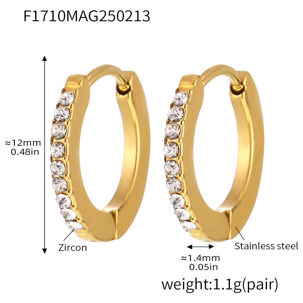 【4】Golden White Zircon Earrings