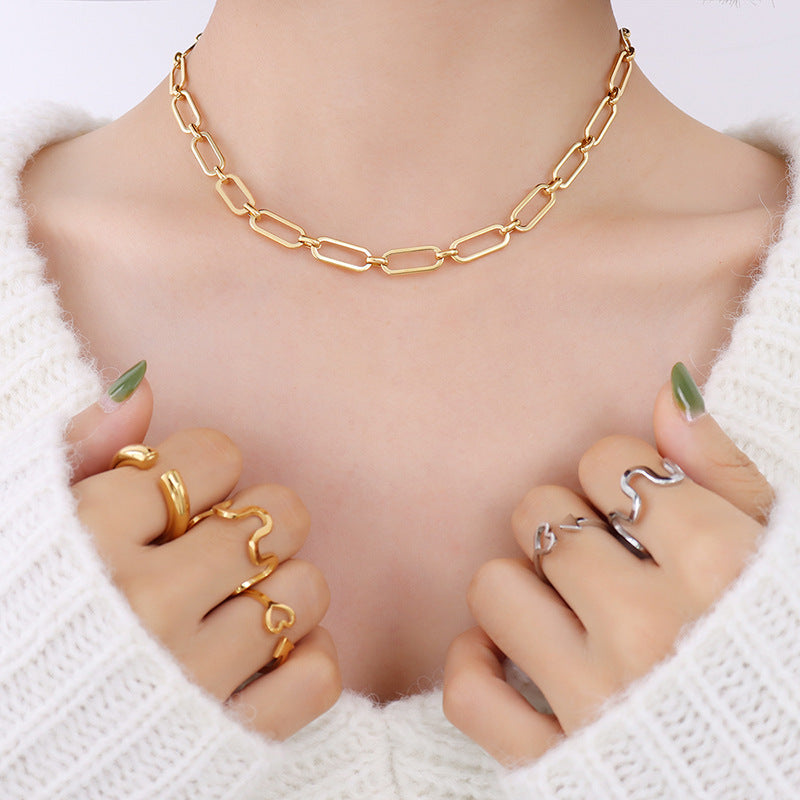 18K Gold-Plated Geometric Necklace