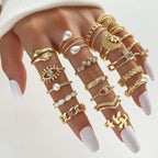 23 Pcs Golden Vintage Ring Set