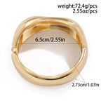 【41】Polished Gold Wave Adjustable Cuff Bracelet
