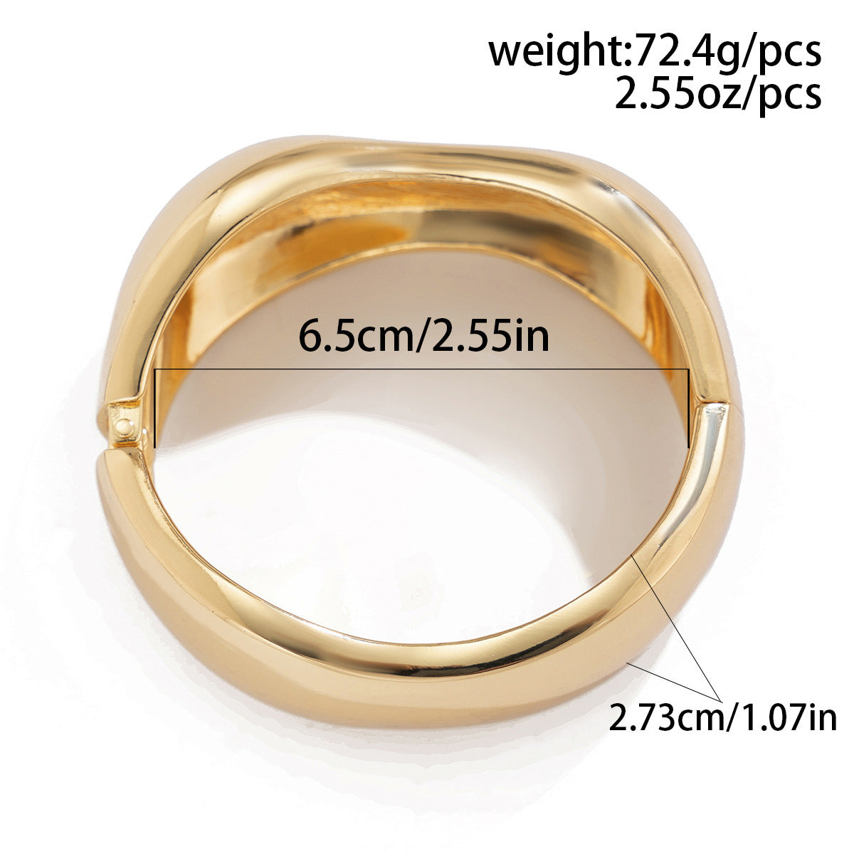 【41】Polished Gold Wave Adjustable Cuff Bracelet