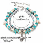 Turquoise Starfish Turtle Anklet