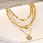 Antique Inspired Layered Medallion Necklace