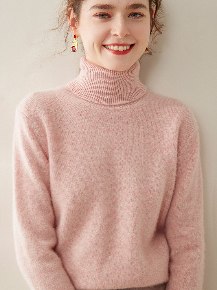 Classic Turtleneck Wool-Cashmere Blend Sweater