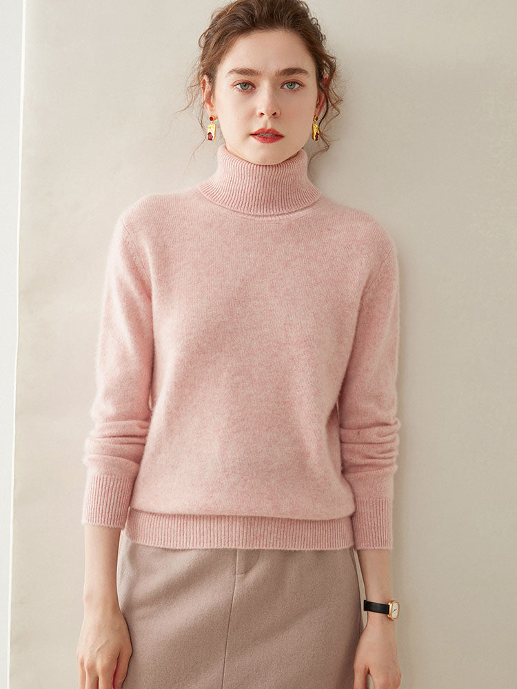 Classic Turtleneck Wool-Cashmere Blend Sweater