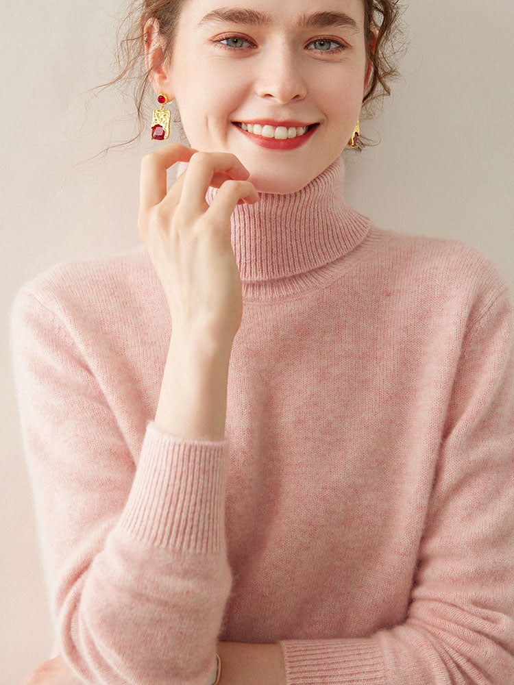 Classic Turtleneck Wool-Cashmere Blend Sweater