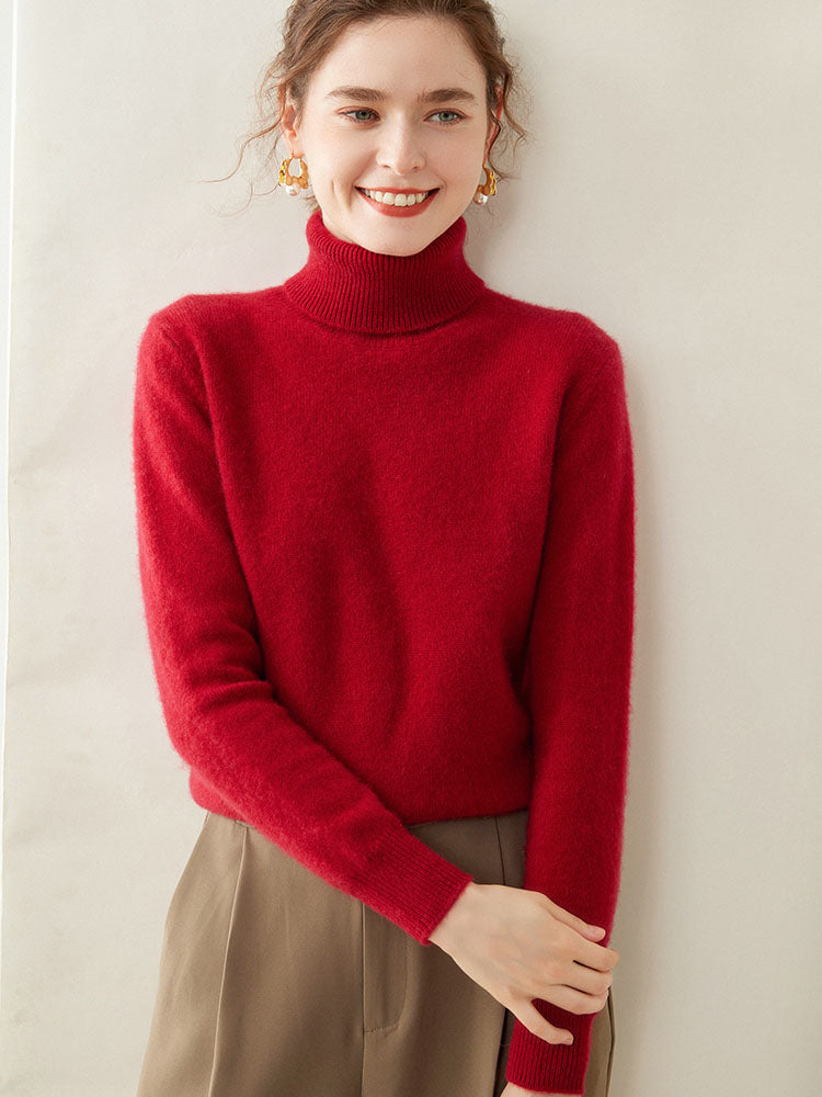 Classic Turtleneck Wool-Cashmere Blend Sweater