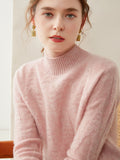 Cable-knit Mock Neck Wool Cashmere Sweater