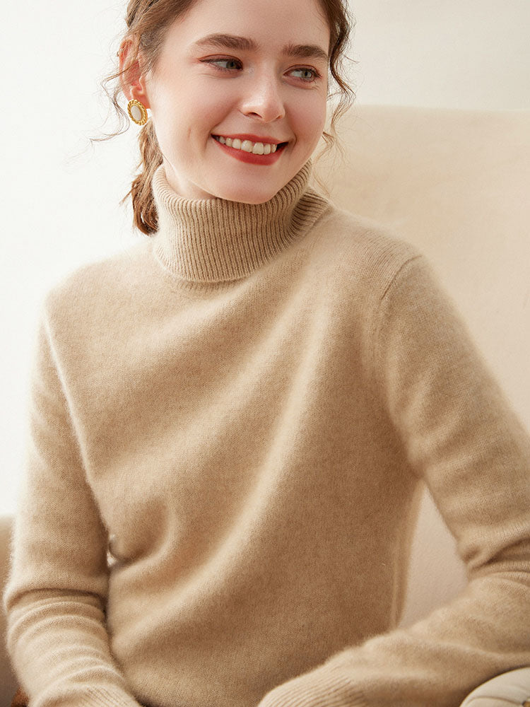 Classic Turtleneck Wool-Cashmere Blend Sweater