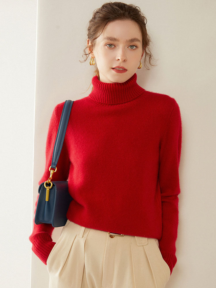 Classic Turtleneck Wool-Cashmere Blend Sweater