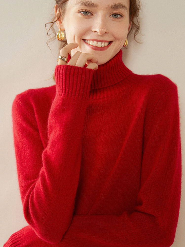 Classic Turtleneck Wool-Cashmere Blend Sweater