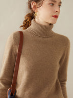 Classic Turtleneck Wool-Cashmere Blend Sweater