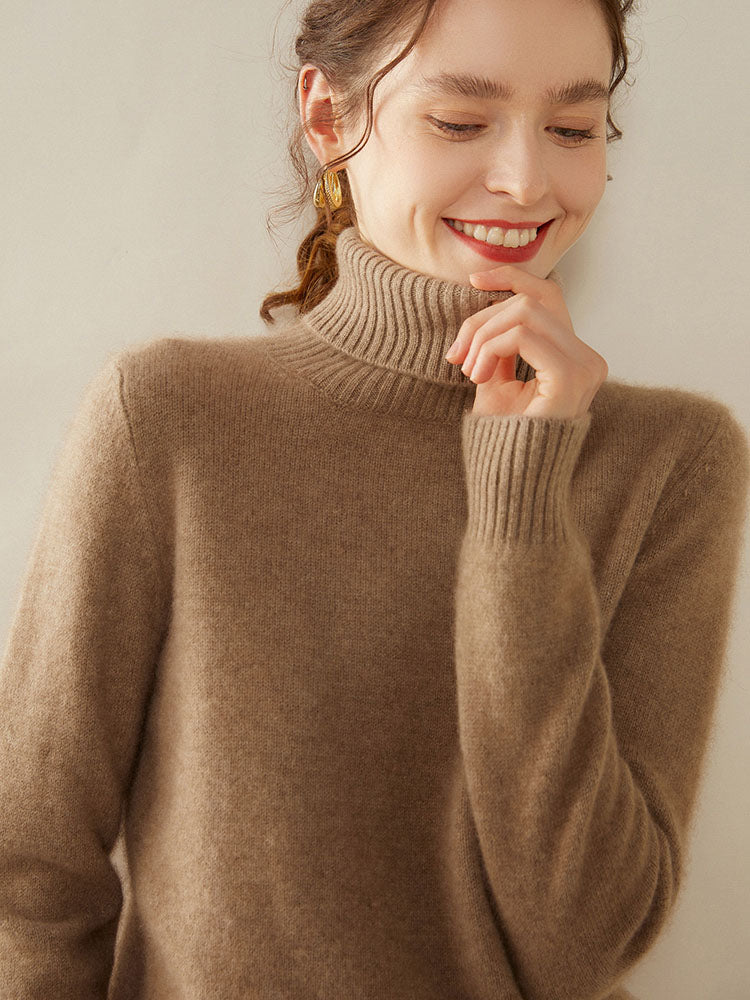 Classic Turtleneck Wool-Cashmere Blend Sweater