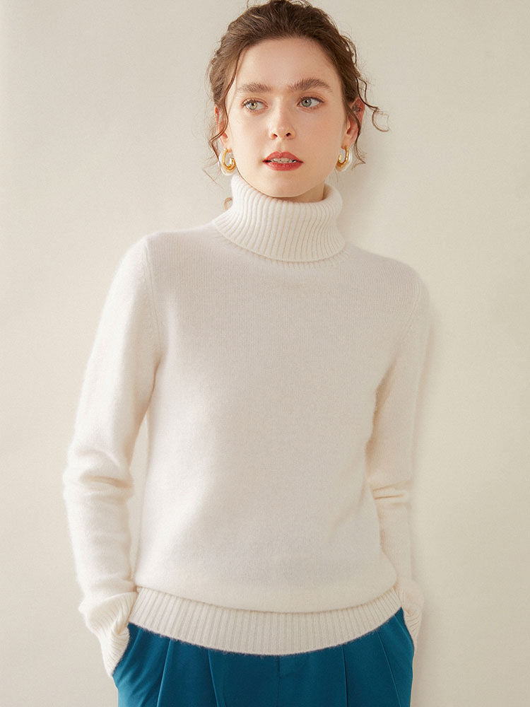 Classic Turtleneck Wool-Cashmere Blend Sweater