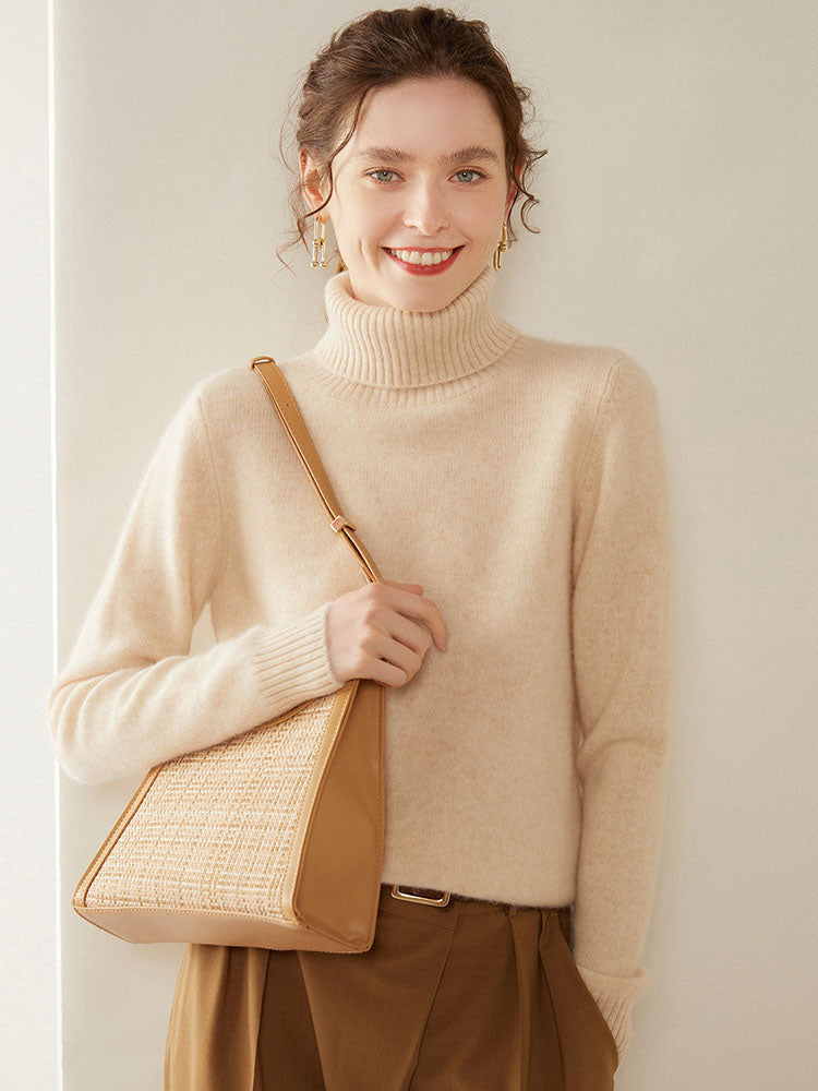 Classic Turtleneck Wool-Cashmere Blend Sweater